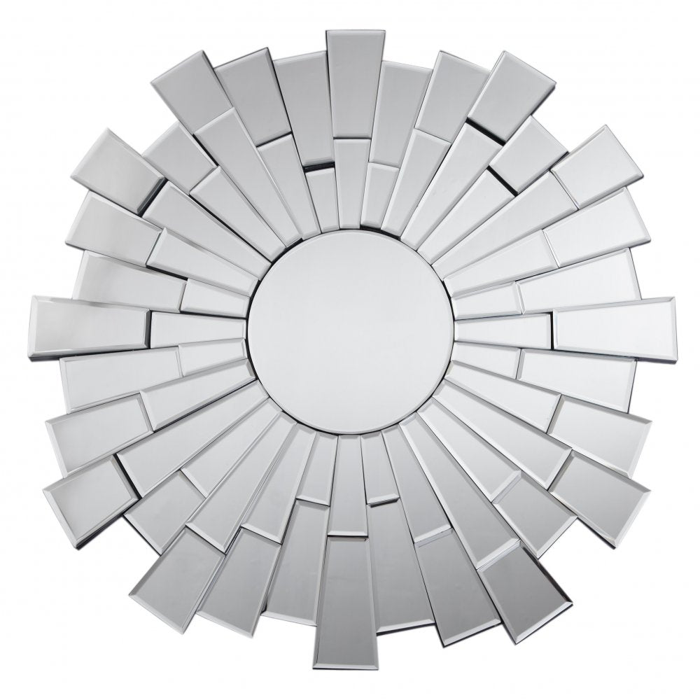 Large Flared Contemporary Circular Wall Mirror