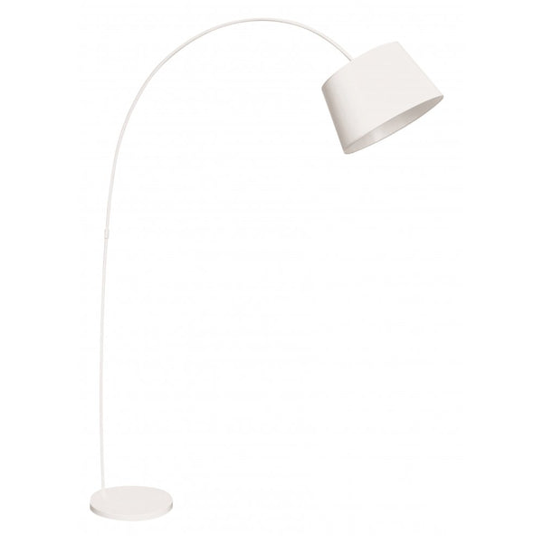 Large White Metal Arched Floor Standing Lamp