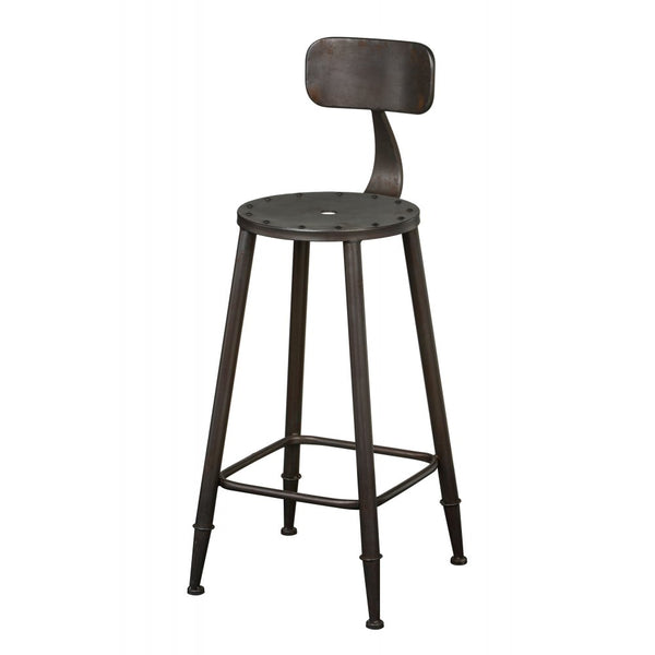 Dark Grey Metal Warehouse Style Bar Stool
