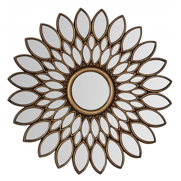 Bronze Flower Circular Mirror