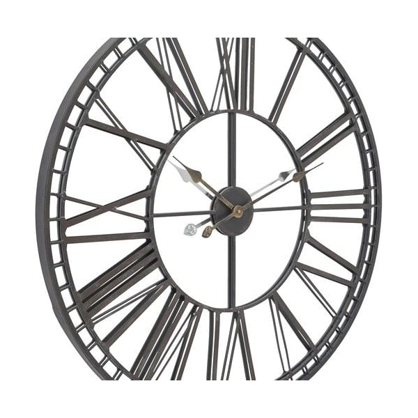 Black Iron and Mirror Skeleton Wall Clock