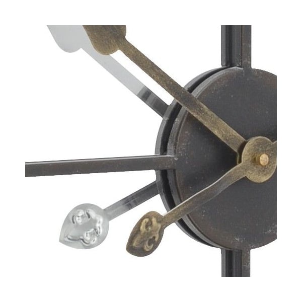 Black Iron and Mirror Skeleton Wall Clock