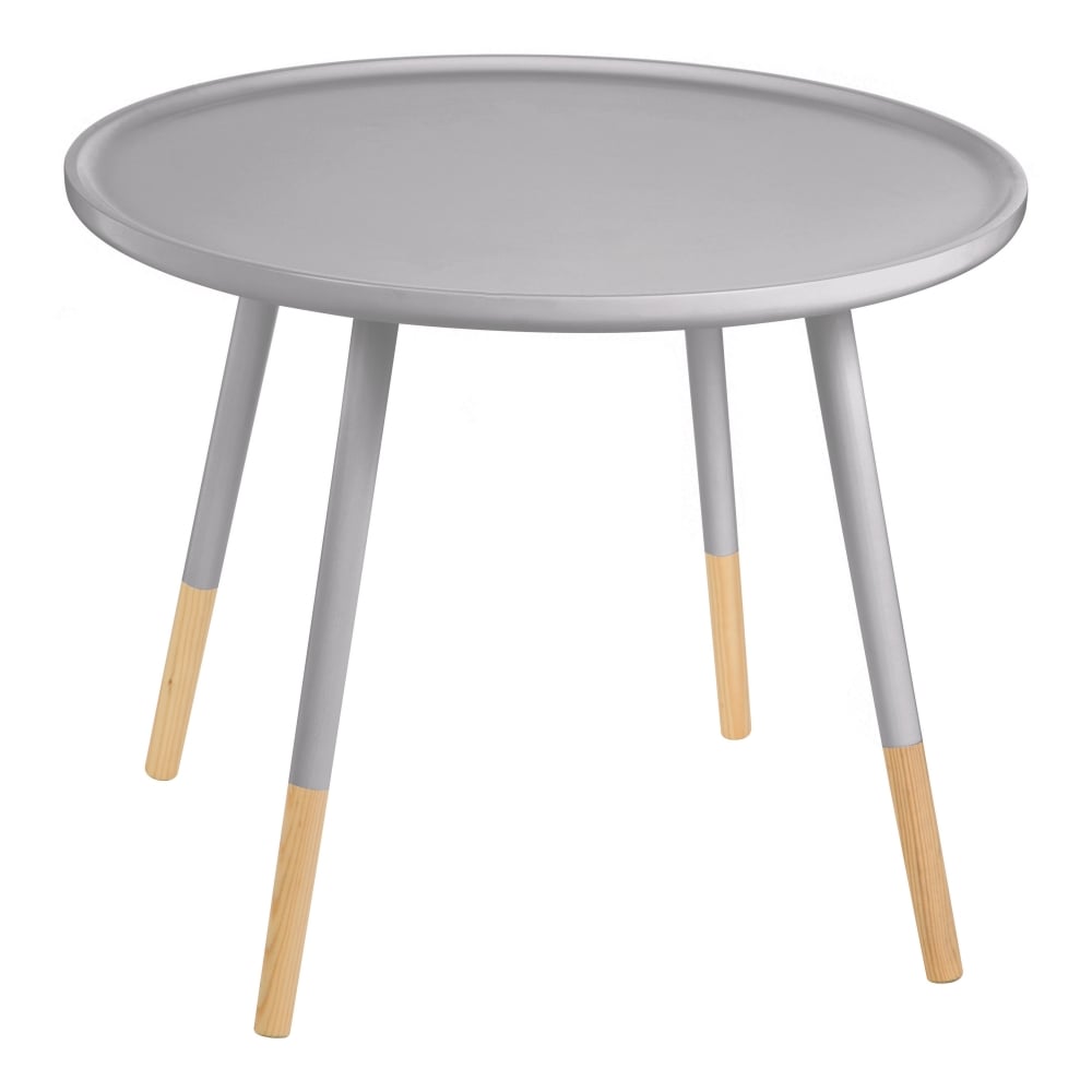 Grey Circular Large Side Table with Beech Tipped Legs