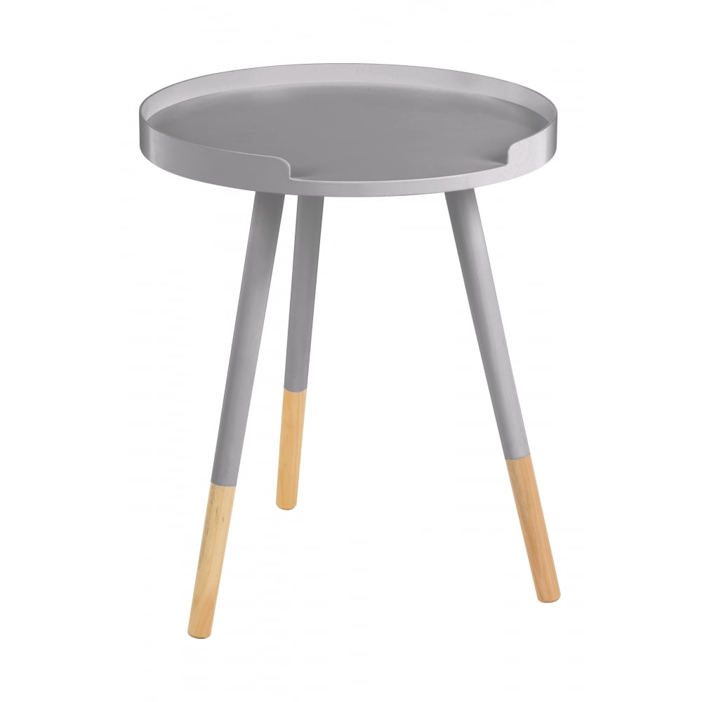 Grey Circular Tray Table with Beech Tipped Legs