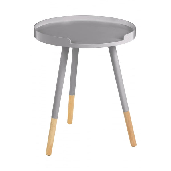 Grey Circular Tray Table with Beech Tipped Legs