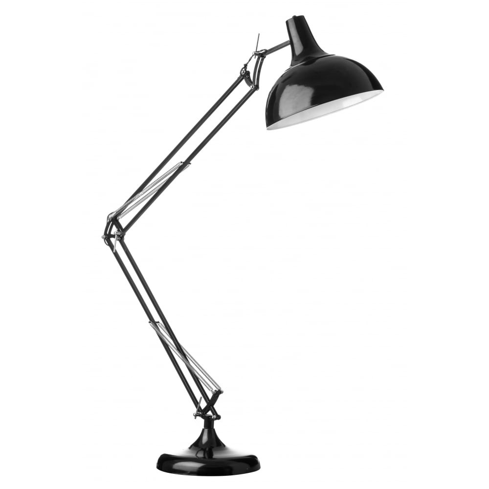 Oversized Black Metal Adjustable Industrial Floor Lamp