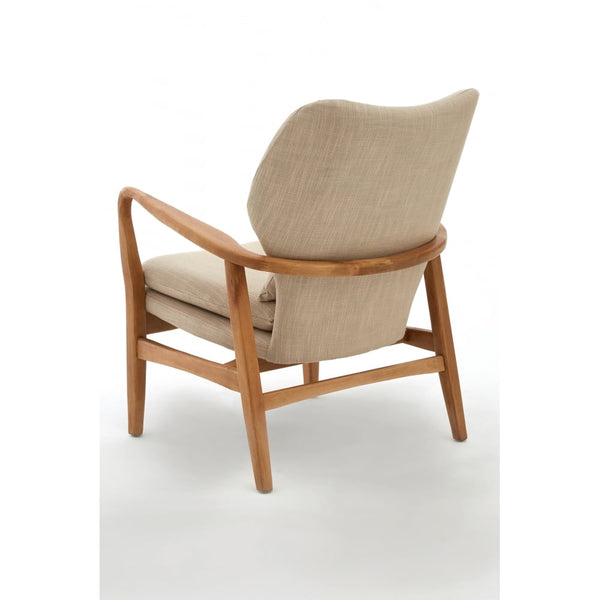 Beige Upholstered Mid Century Scandinavian Armchair