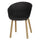 Soho Black Plastic Armchair With Light Wood Legs