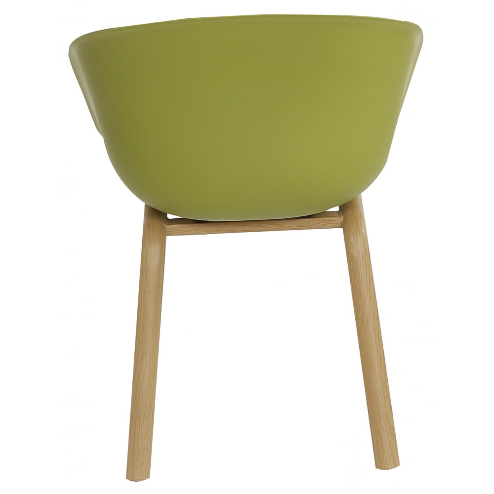 Soho Green Plastic Armchair With Light Wood Legs