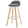 Contemporary Grey Faux Leather Bar Stool with Beech Legs