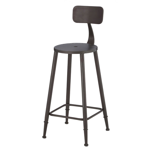 Graphite Grey Metal Foundry Bar Stool
