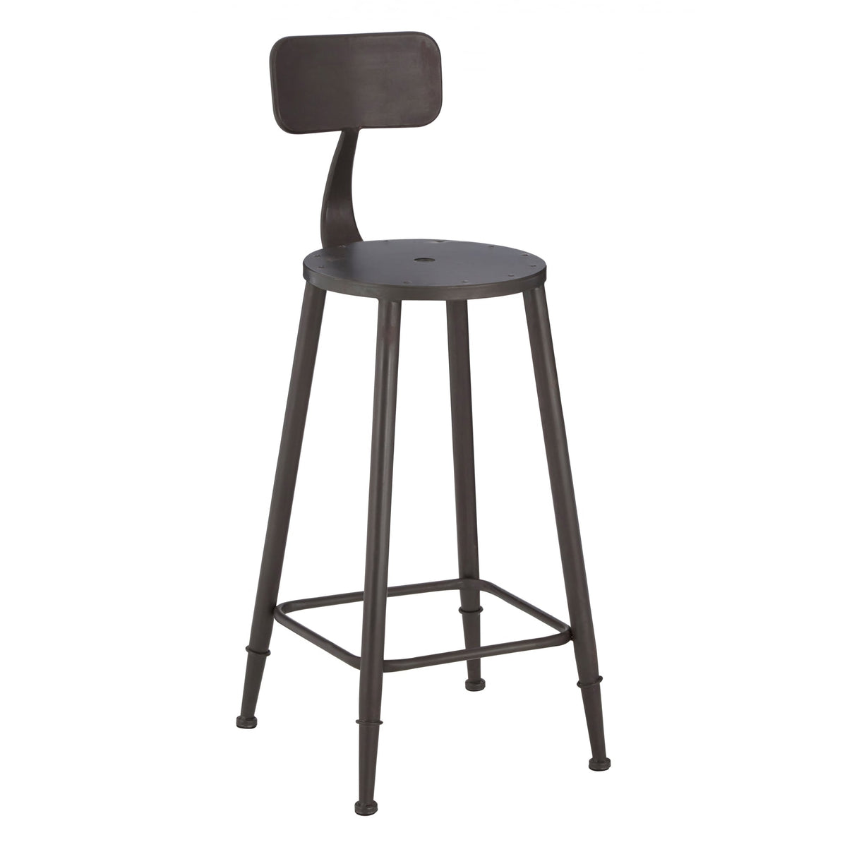 Graphite Grey Metal Foundry Bar Stool