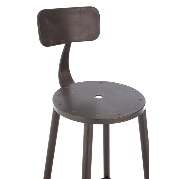 Graphite Grey Metal Foundry Bar Stool