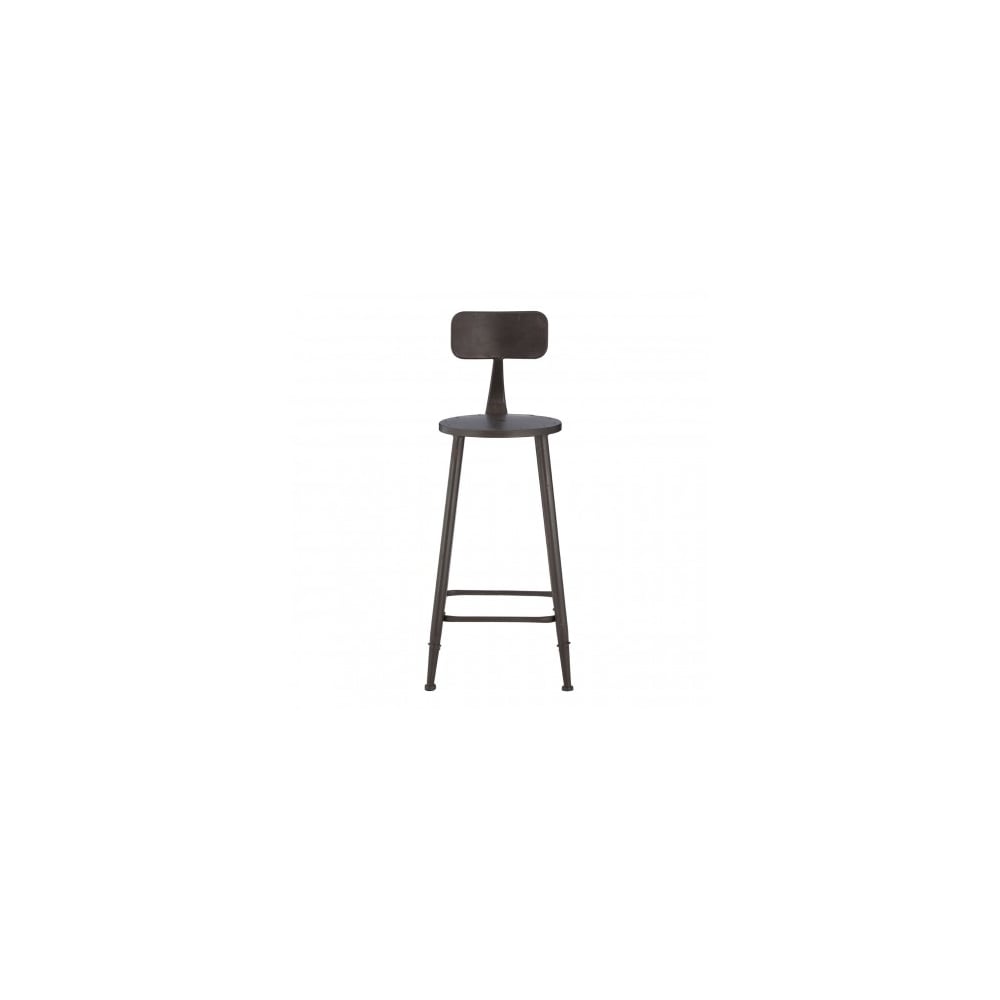 Graphite Grey Metal Foundry Bar Stool