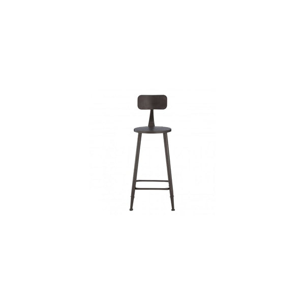 Graphite Grey Metal Foundry Bar Stool