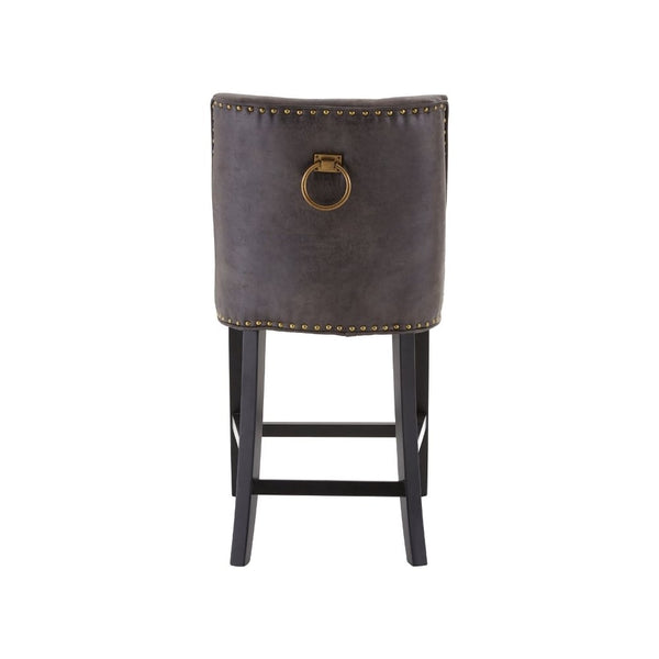 Dark Brown Faux Leather Rodeo Bar Stool