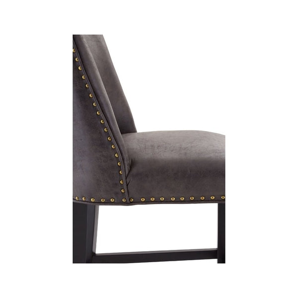 Dark Brown Faux Leather Rodeo Bar Stool
