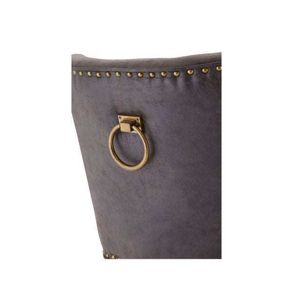 Dark Brown Faux Leather Rodeo Bar Stool