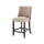 Beige Fabric and Brown Faux Leather Rodeo Bar Stool