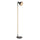 Scandi Style Wood and Black Metal Floor Lamp