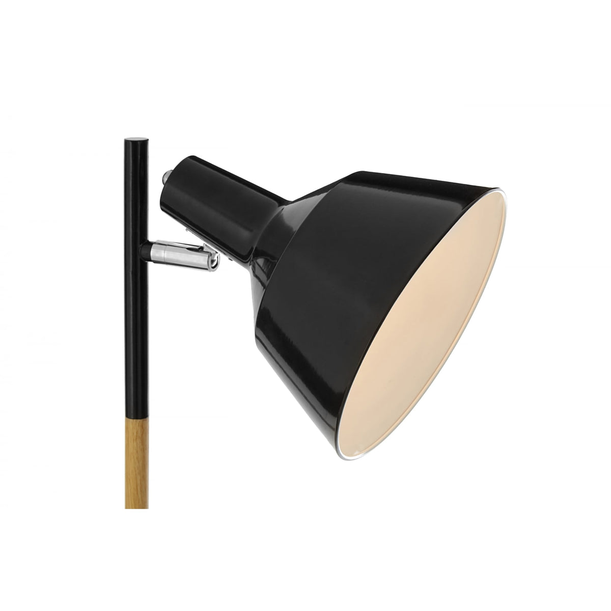 Scandi Style Wood and Black Metal Floor Lamp