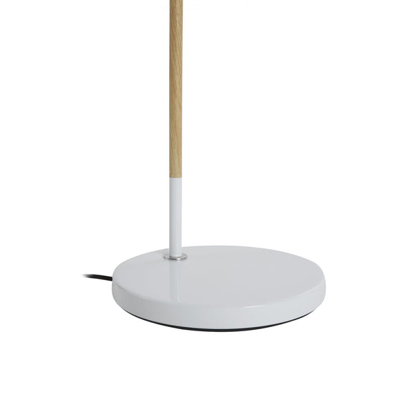 Scandi Style Wood and White Metal Floor Lamp