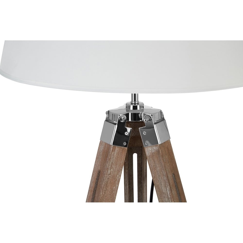 Contemporary Brown and Cream Tripod Floor Lamp