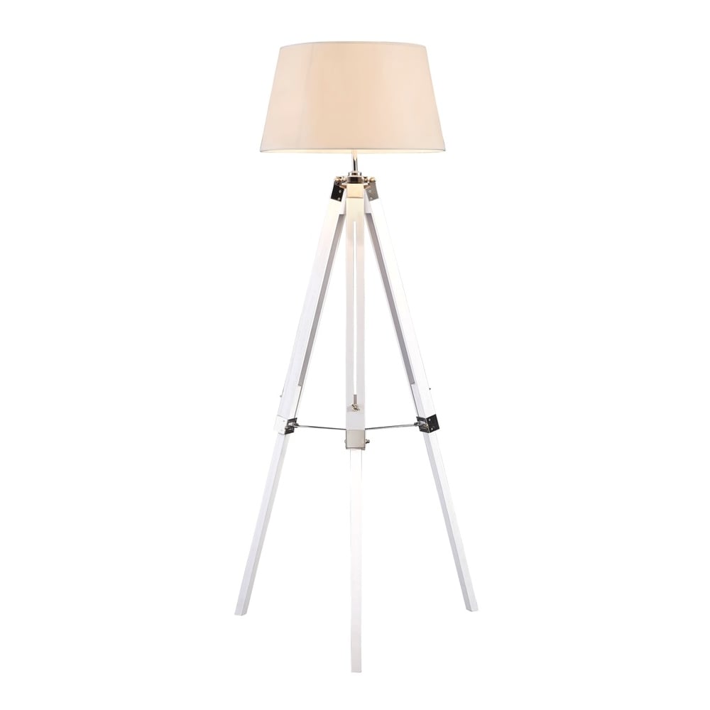 White Contemporary Tripod Floor Lamp