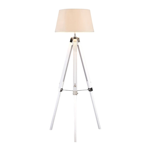 White Contemporary Tripod Floor Lamp