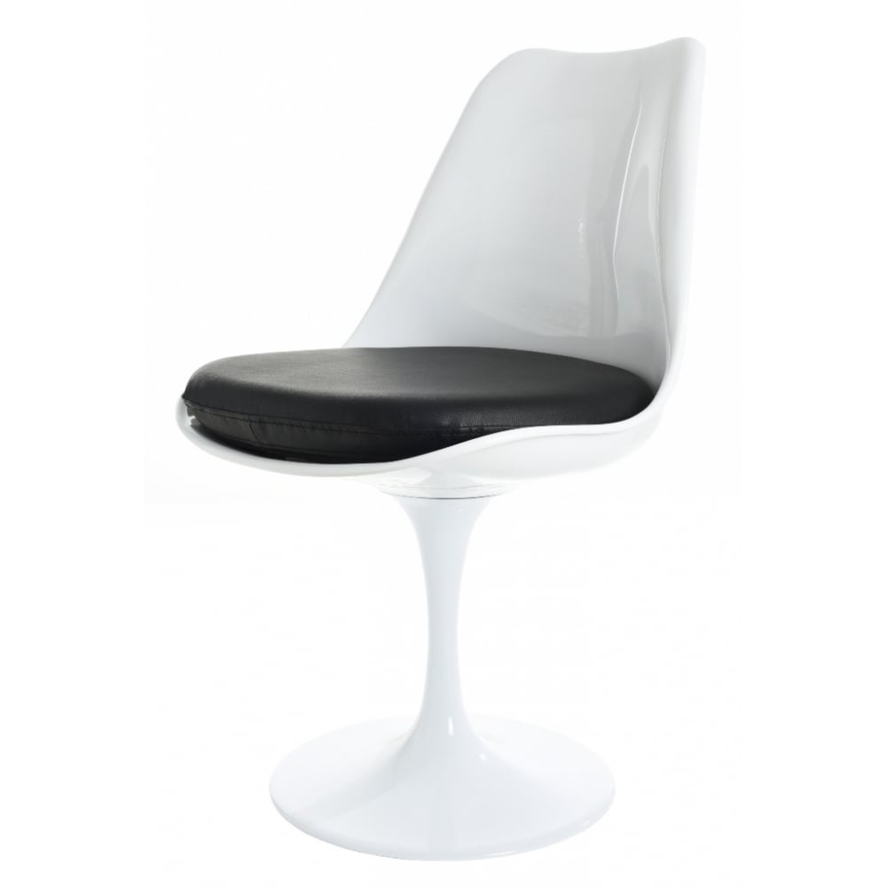 White and Black PU Chelsea Side Chair