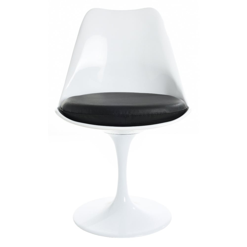White and Black PU Chelsea Side Chair