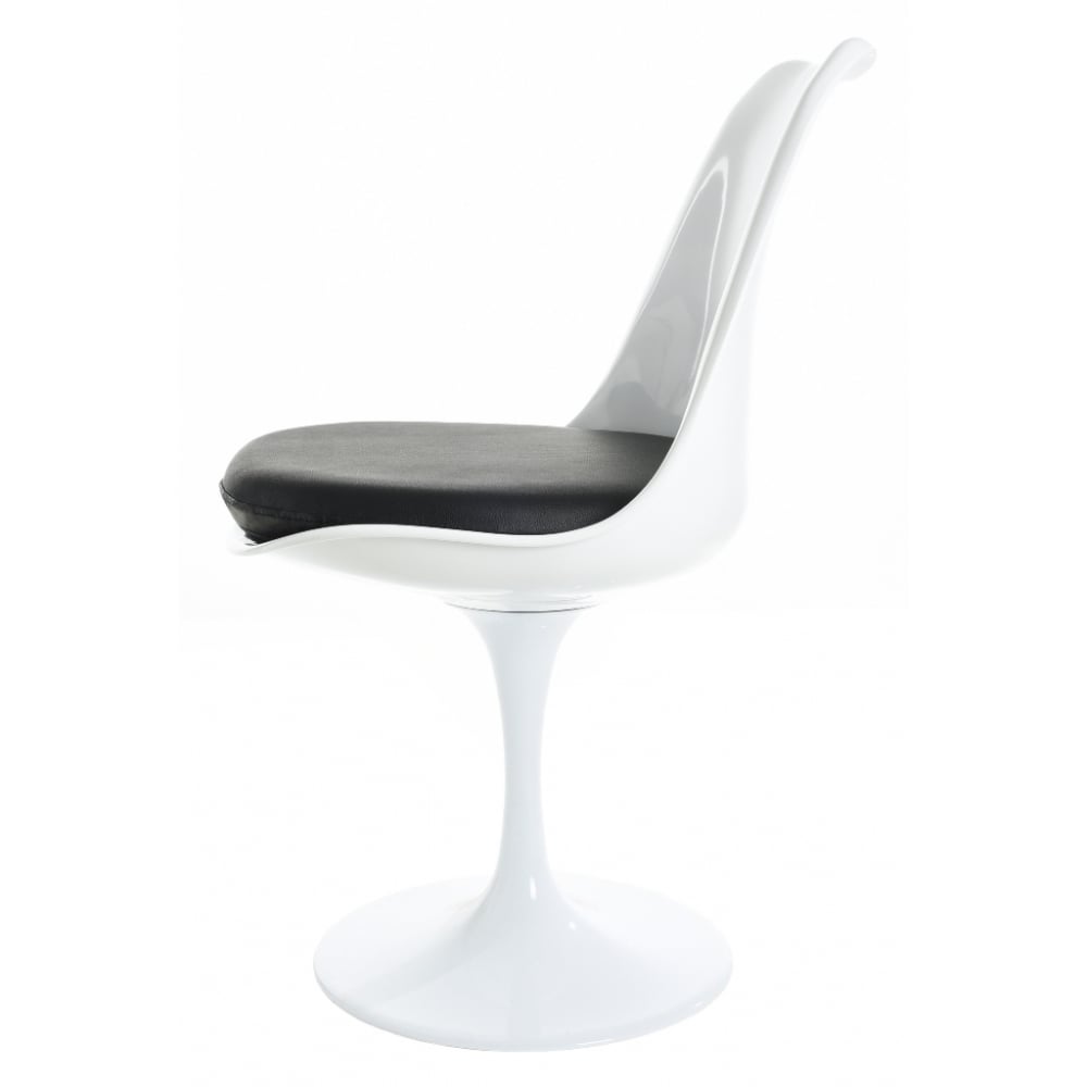 White and Black PU Chelsea Side Chair