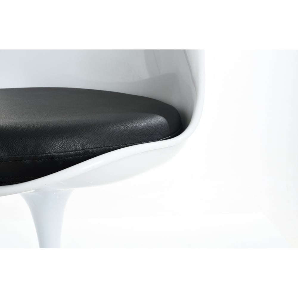 White and Black PU Chelsea Side Chair