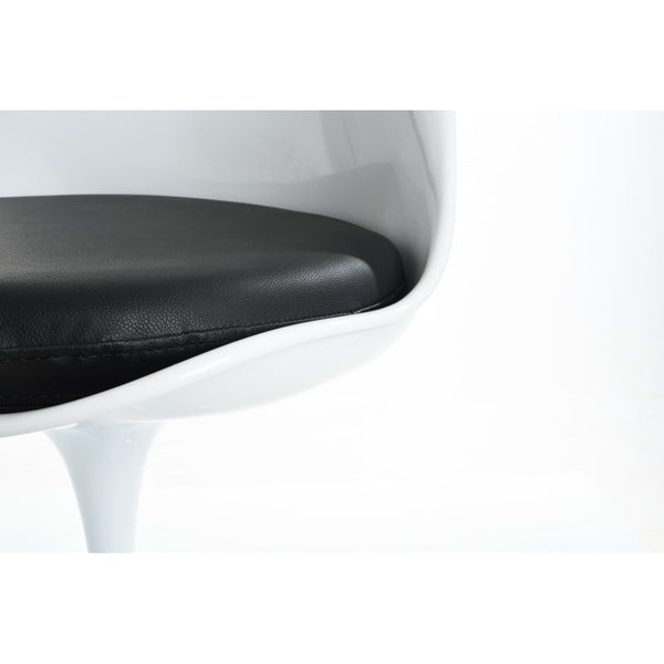White and Black PU Chelsea Side Chair