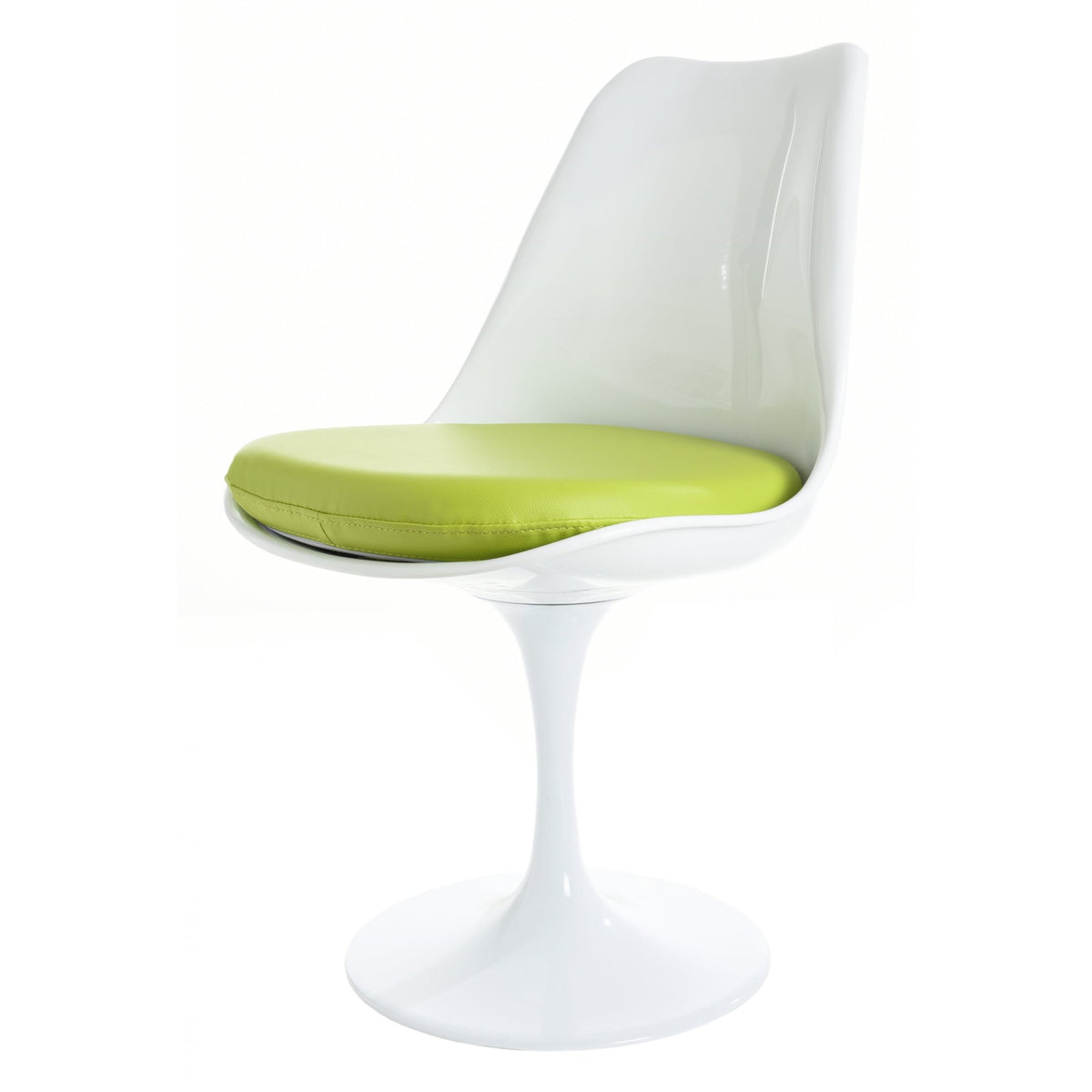 White and Green PU Chelsea Side Chair