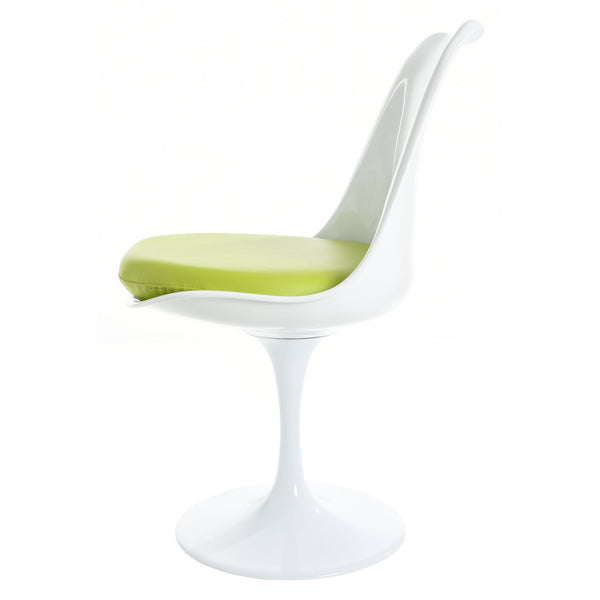 White and Green PU Chelsea Side Chair