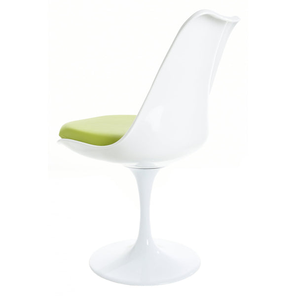 White and Green PU Chelsea Side Chair