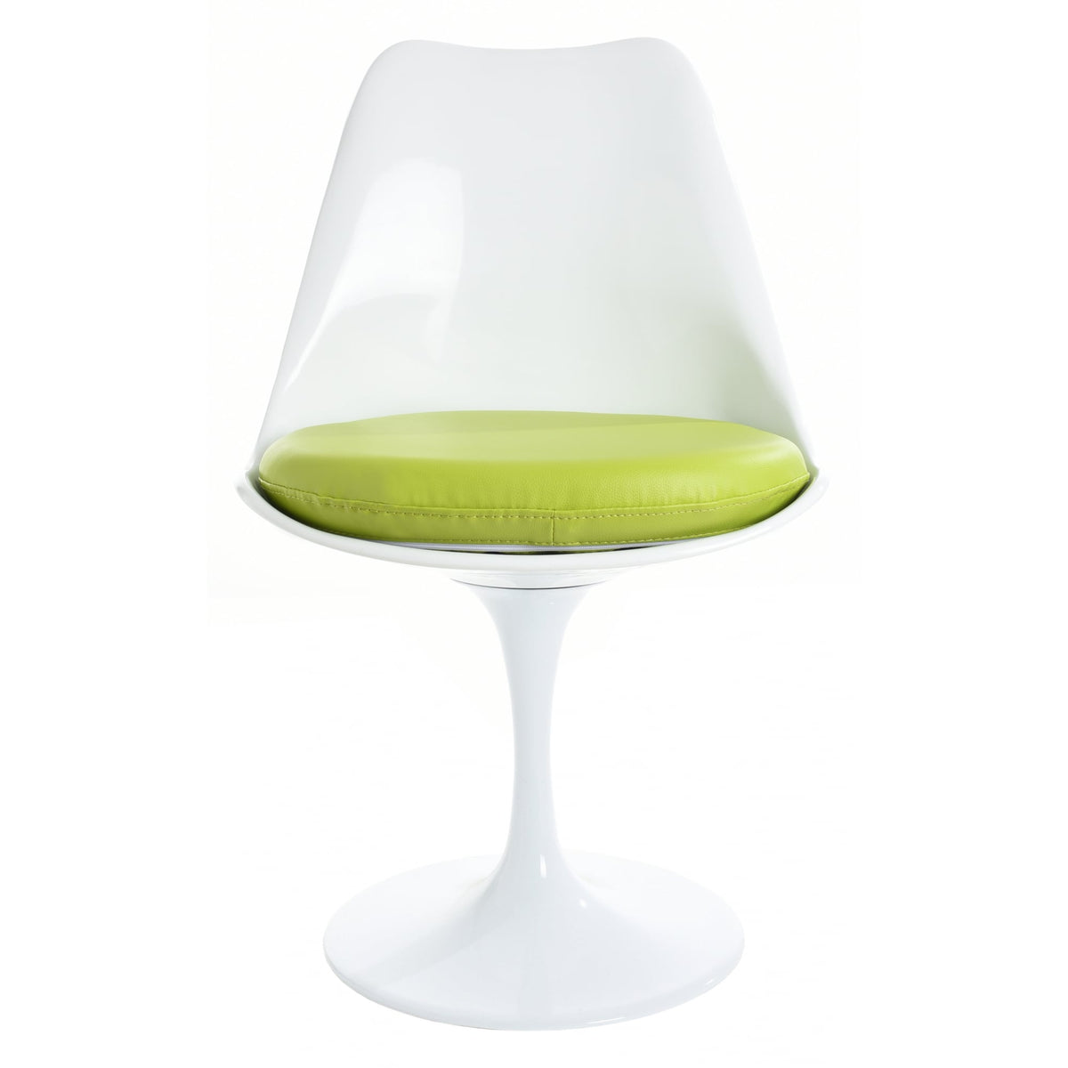 White and Green PU Chelsea Side Chair