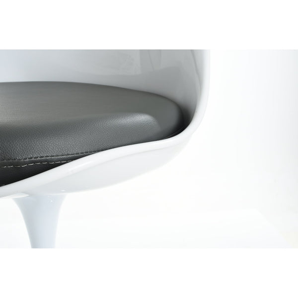 White and Grey PU Chelsea Side Chair