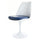 White and Navy PU Chelsea Side Chair
