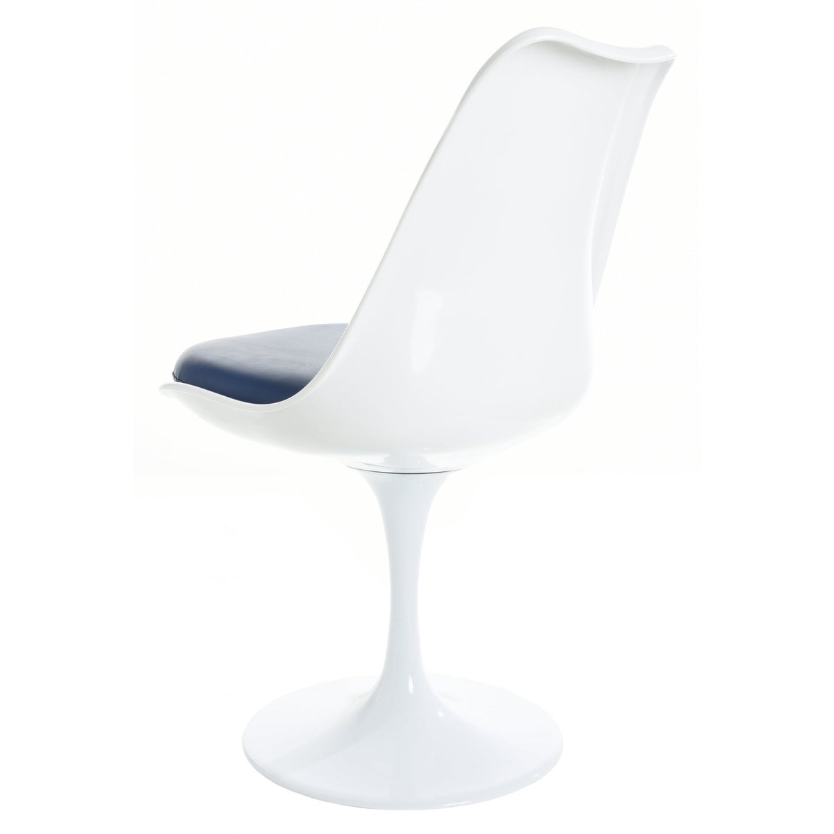 White and Navy PU Chelsea Side Chair