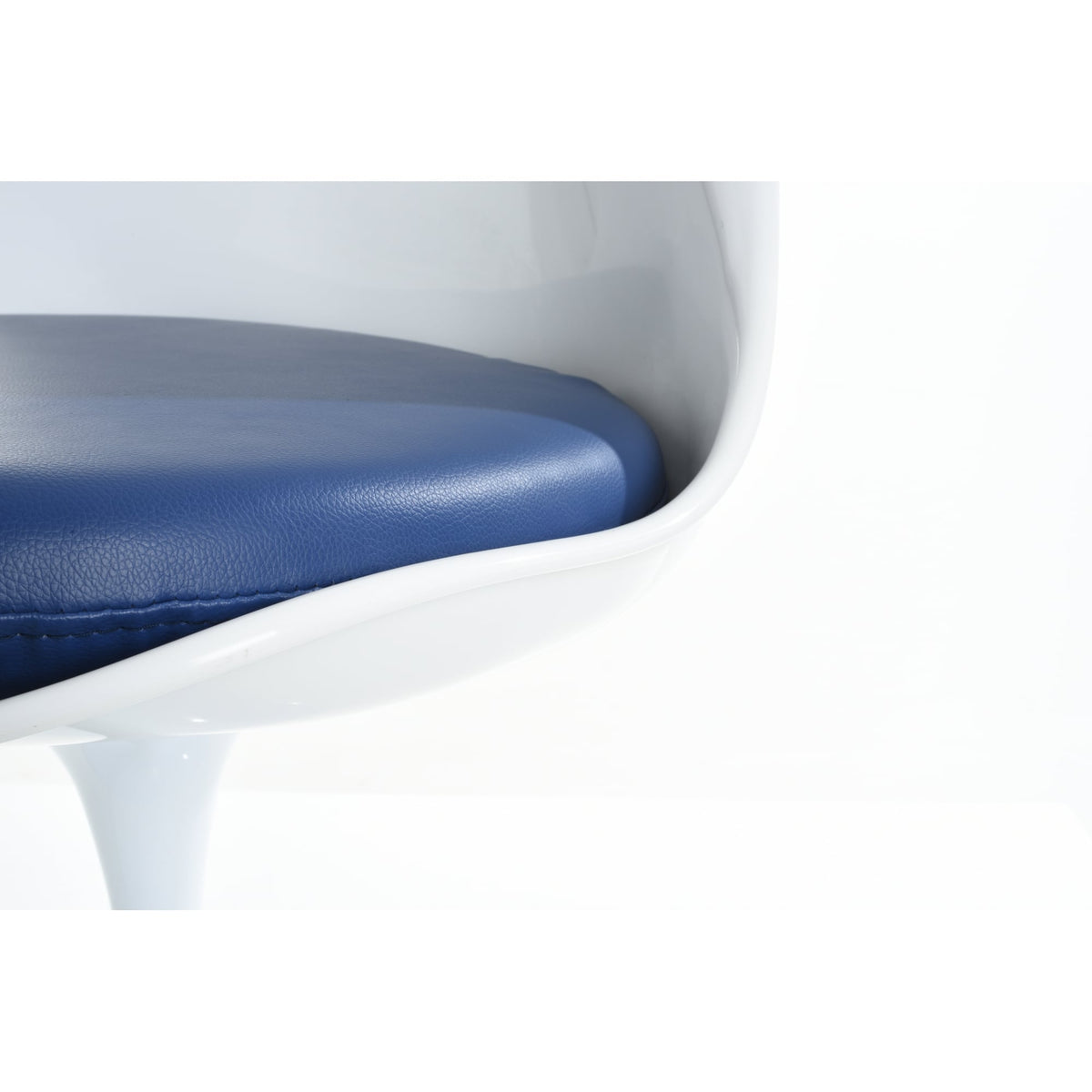 White and Navy PU Chelsea Side Chair