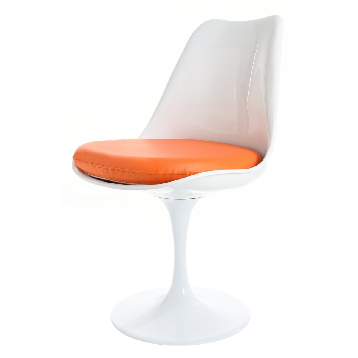 White and Orange PU Chelsea Side Chair