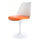 White and Orange PU Chelsea Side Chair