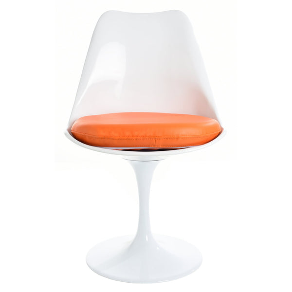 White and Orange PU Chelsea Side Chair