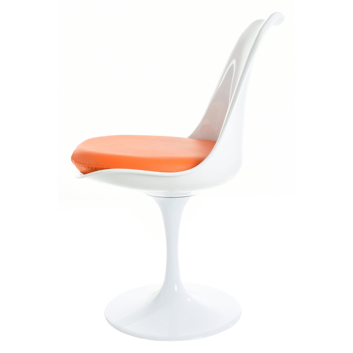 White and Orange PU Chelsea Side Chair
