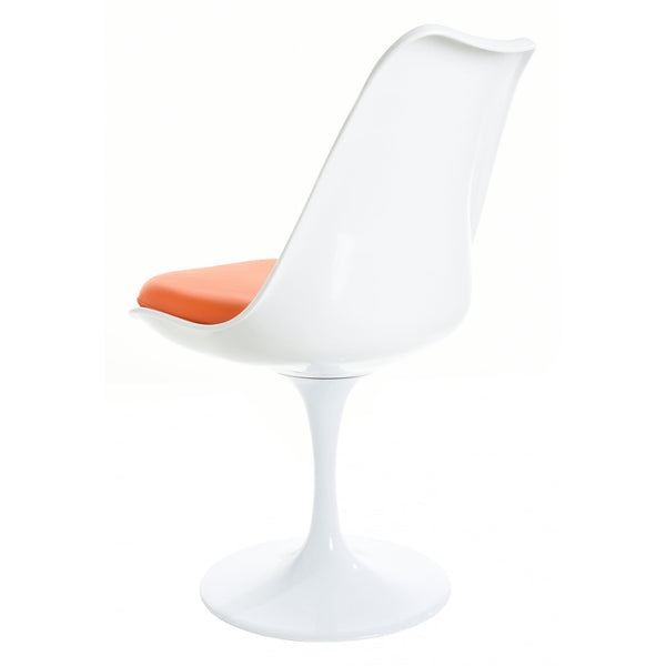 White and Orange PU Chelsea Side Chair