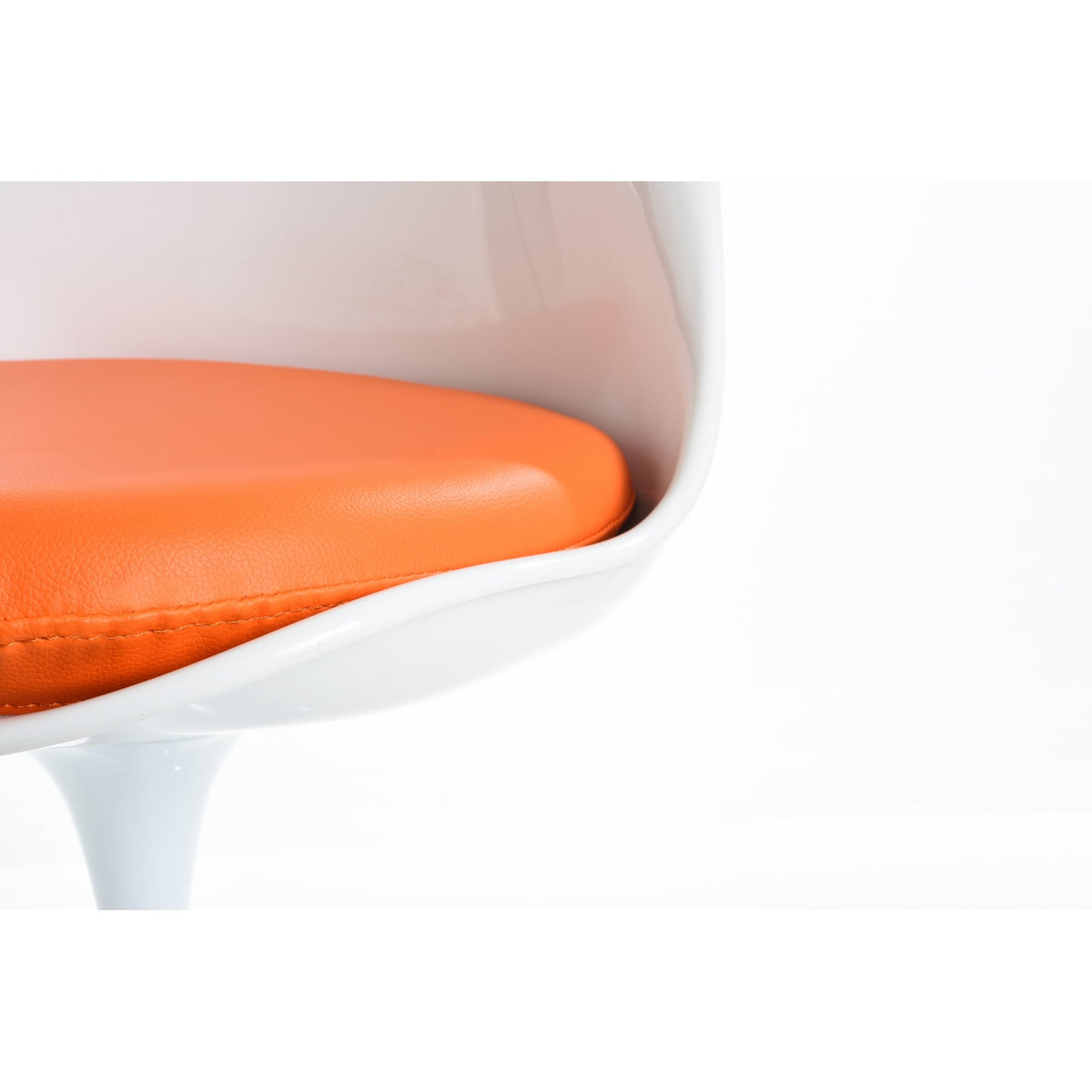 White and Orange PU Chelsea Side Chair