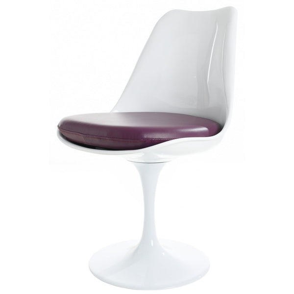 White and Purple PU Chelsea Side Chair