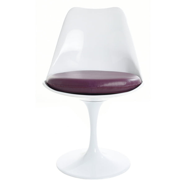 White and Purple PU Chelsea Side Chair